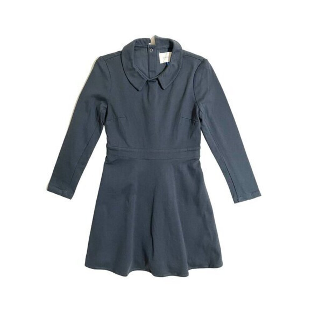 Anthropologie Solid & Striped Gray Cotton Collared Mini Dress SZ XS NWT